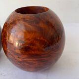 Paire de bougeoirs en loupe de Thuya