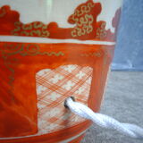 Japanese Kutani tablelamps made from porcelain vases from Meiji period (1868-1912). A pair.