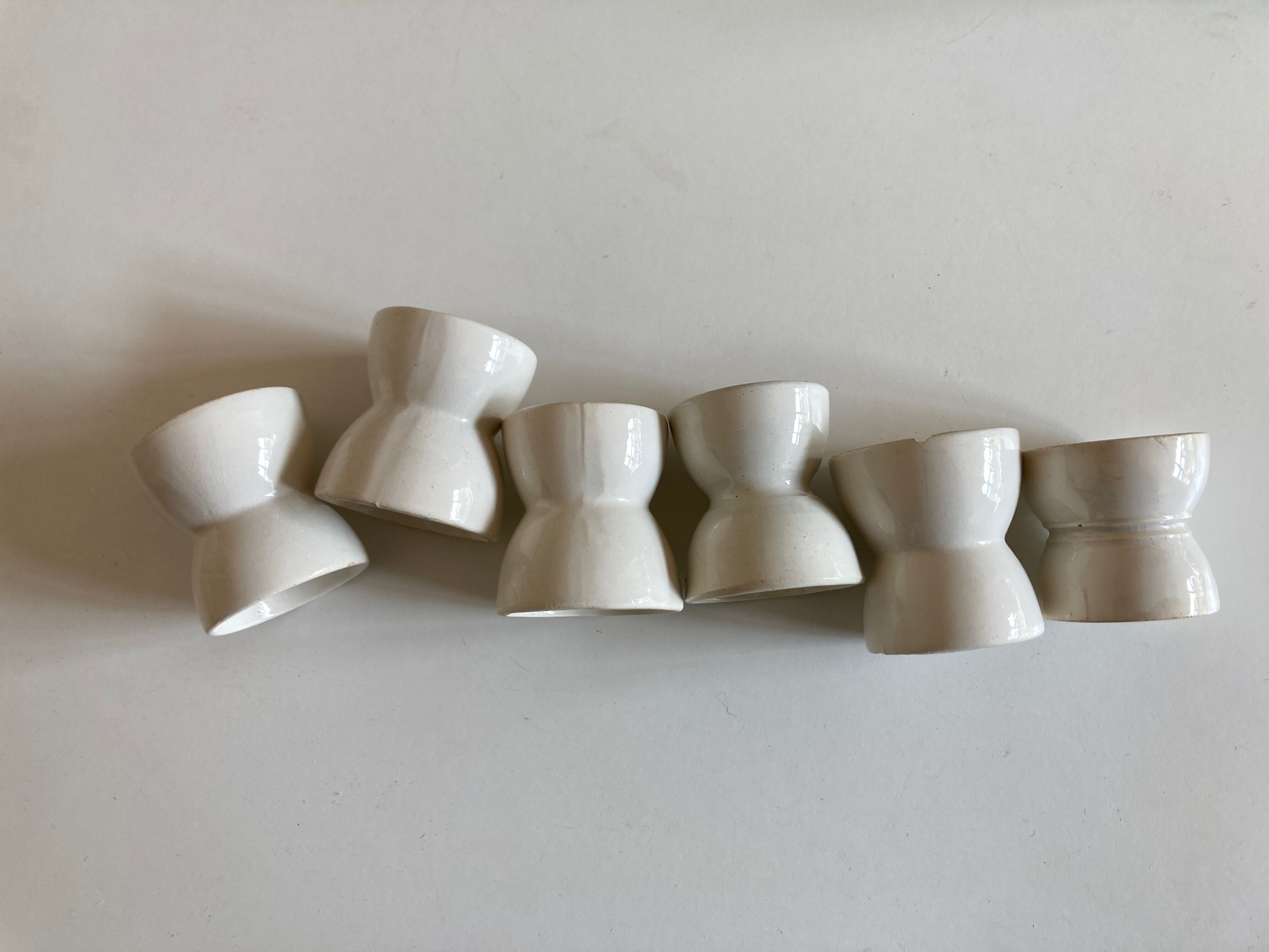 set of 6 coquetiers in fine earthenware iron earth fine 19th