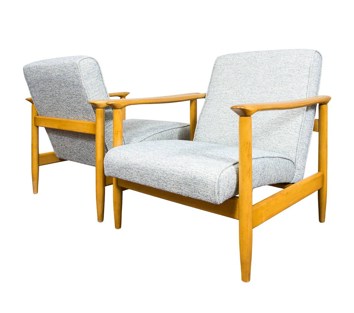 Vintage Armchairs Gfm 142 By Edmund Homa, Gfm, Poland, 1960’s, Set Of 2