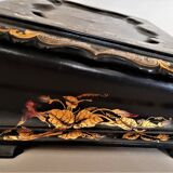 Burgauté writer with gilding, decorations painted with flowers, Napoleon III era