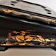 Burgauté writer with gilding, decorations painted with flowers, Napoleon III era