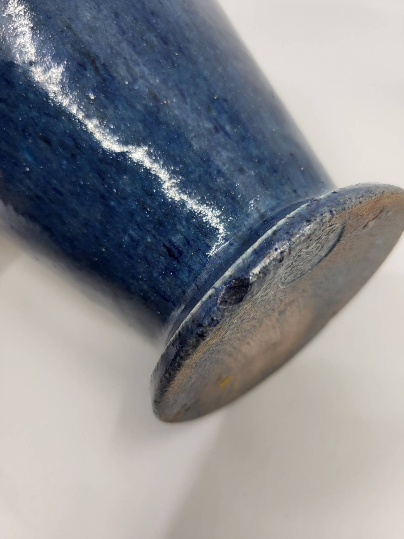 Accolay vase in enamelled stoneware Bleu France Circa 1970