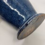 Accolay vase in enamelled stoneware Bleu France Circa 1970