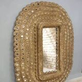 Oval carved wooden mirror 150x101cm