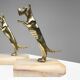 Art Deco Bookends in Copper with Marble Bases, France, 1930s, Set of 2