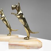 Art Deco Bookends in Copper with Marble Bases, France, 1930s, Set of 2