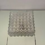 Vintage square molded glass ceiling light