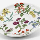 Lot de 2 assiettes herbier porcelaine de Paris