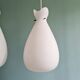Scandinavian suspension in frosted white glass, 1960s