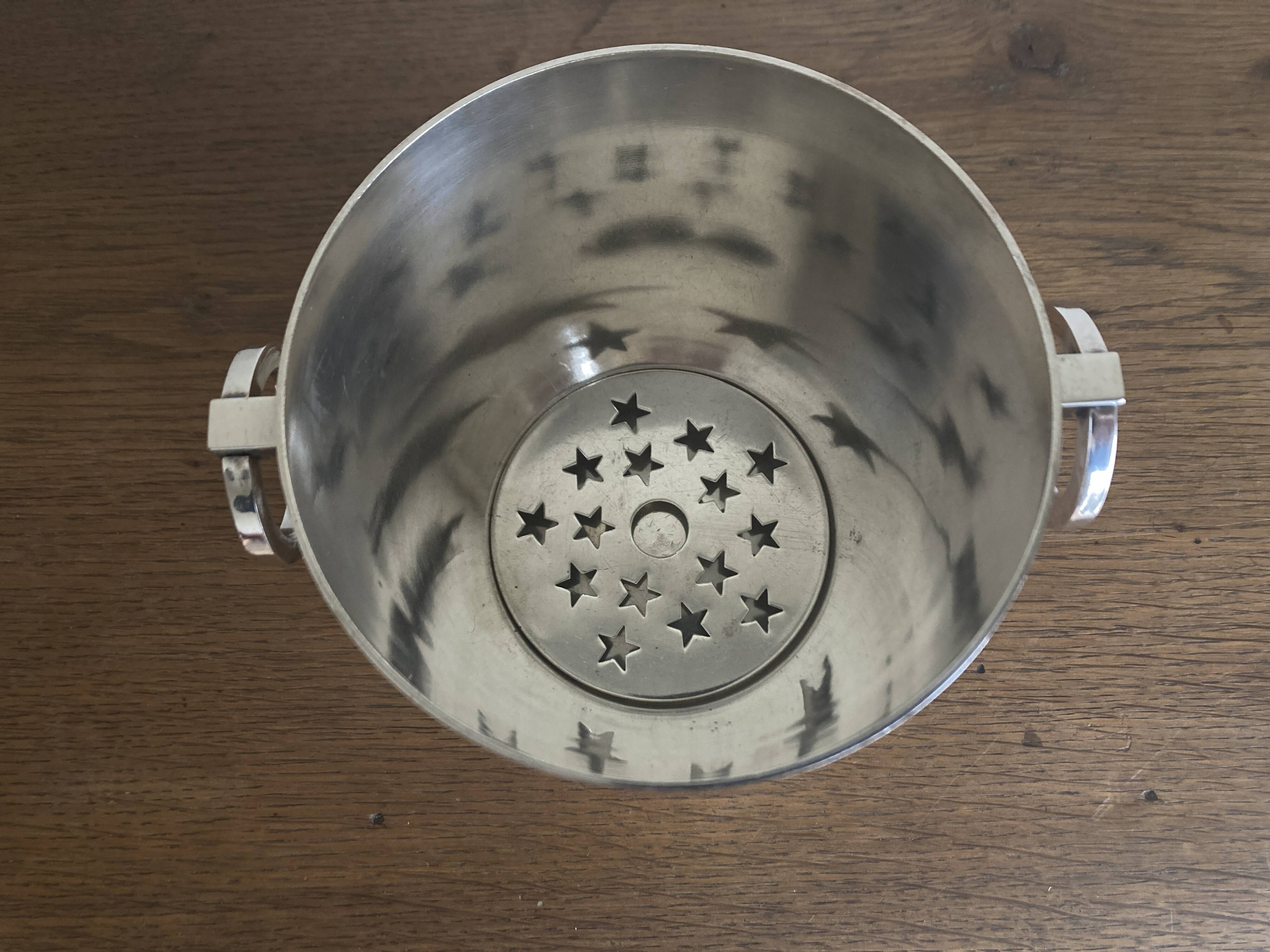 Modernist silver metal planter, 1950s