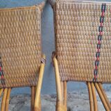 Paire de  chaises en rotin vintage