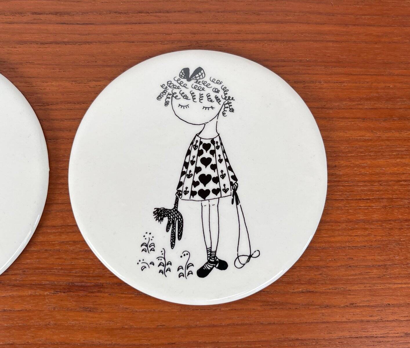 Mid-century ceramic coasters by Bjørn Wiinblad, 1960s, set of 5.