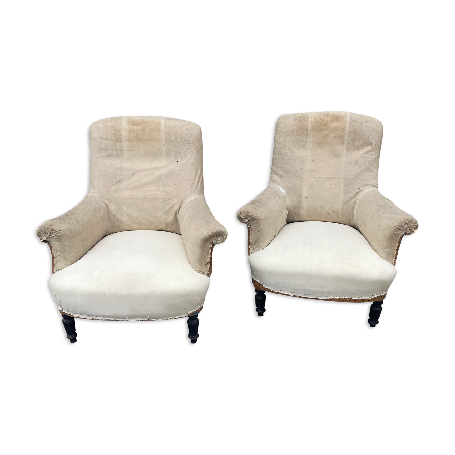 Paire de fauteuils anciens Napoléon III