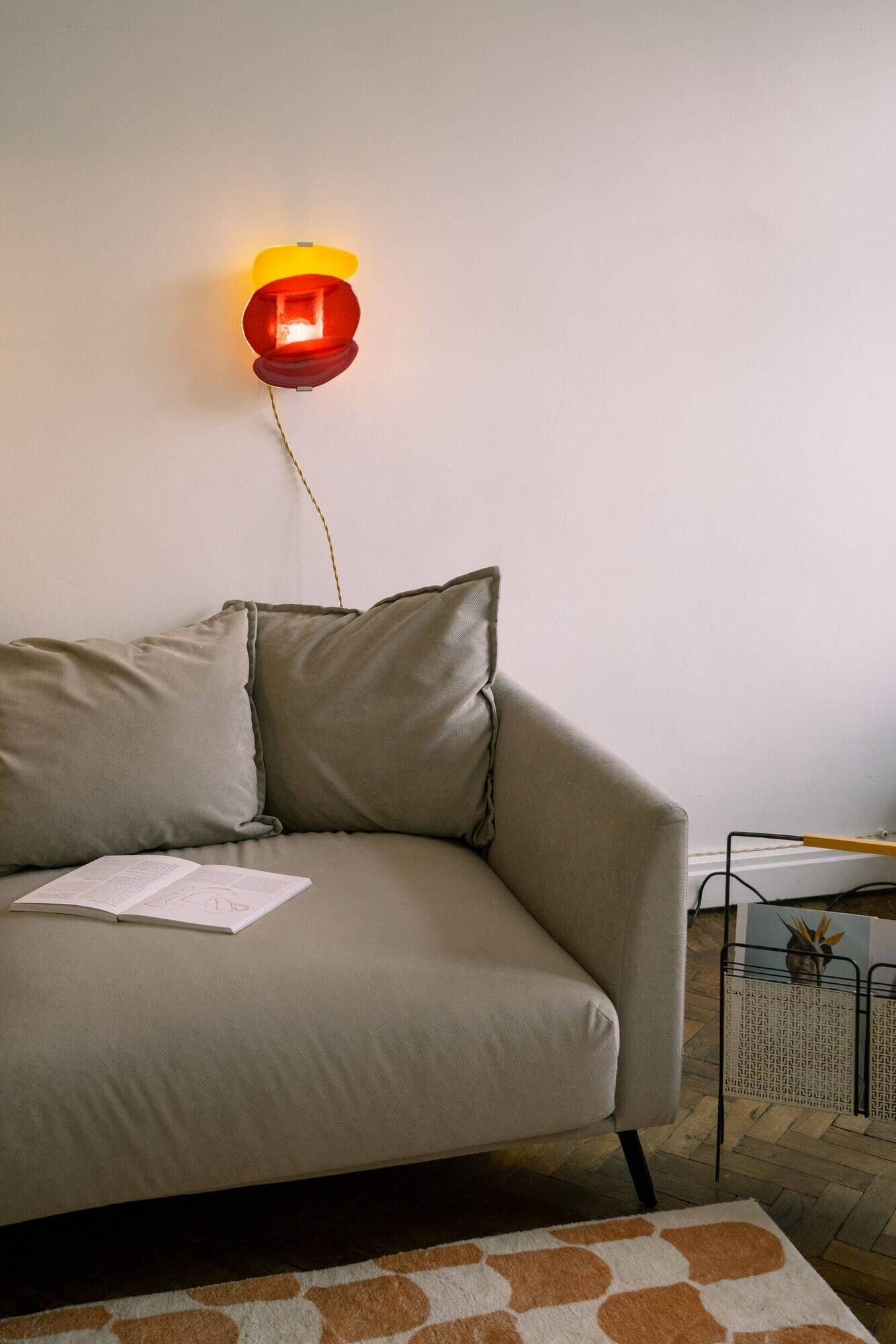Handcrafted glass wall light