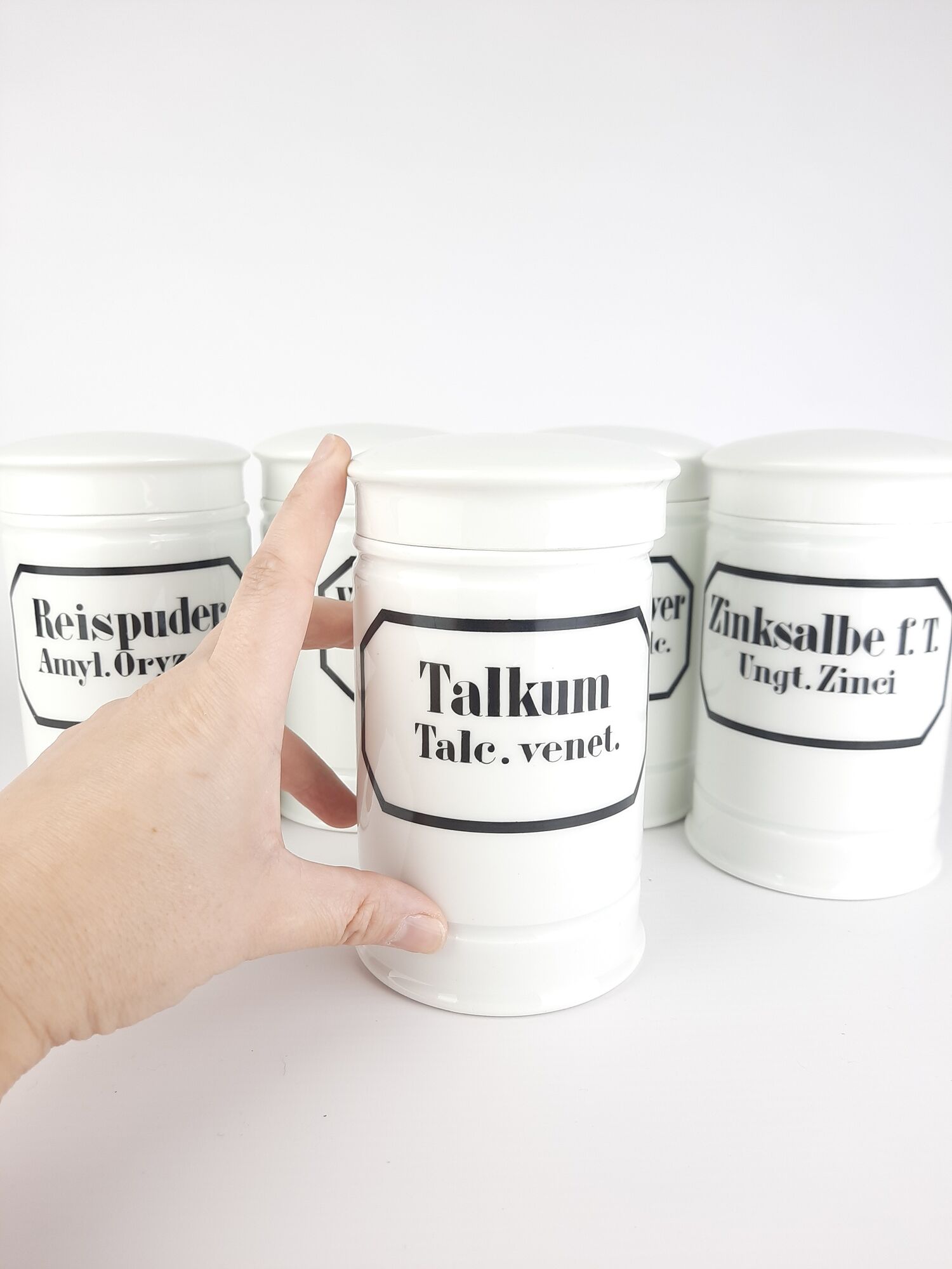 Porcelain apothecary jars