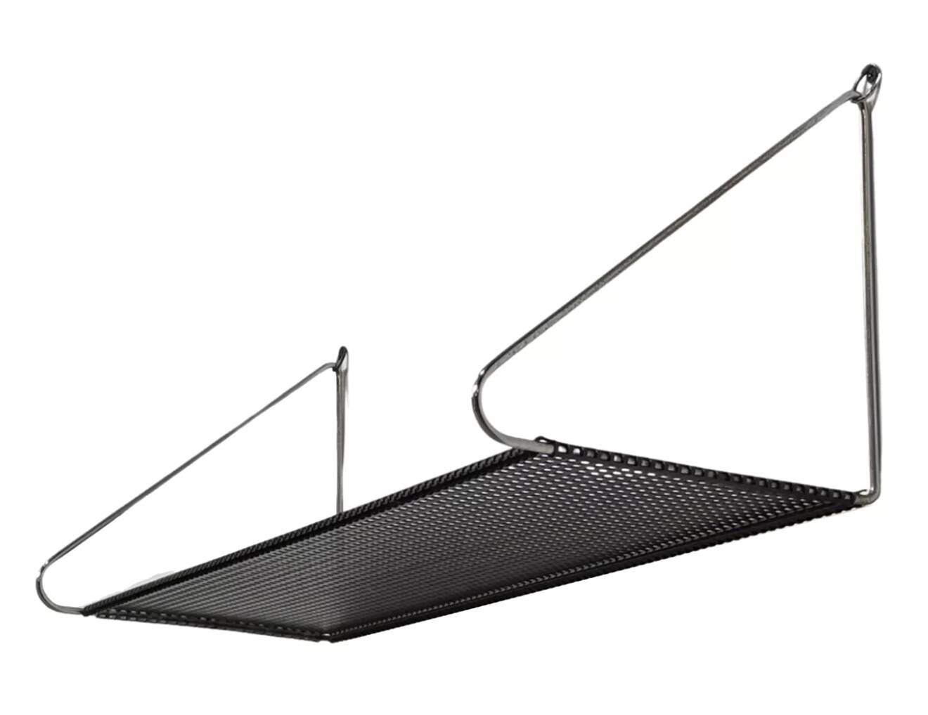 Vintage Wall rack Pilastro by Tjerk Reijenga black perforated 1960