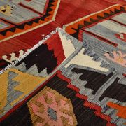 %100 Wool Turkish Vintage Kilim Rug, Mid Century Modern, 183x324 Cm