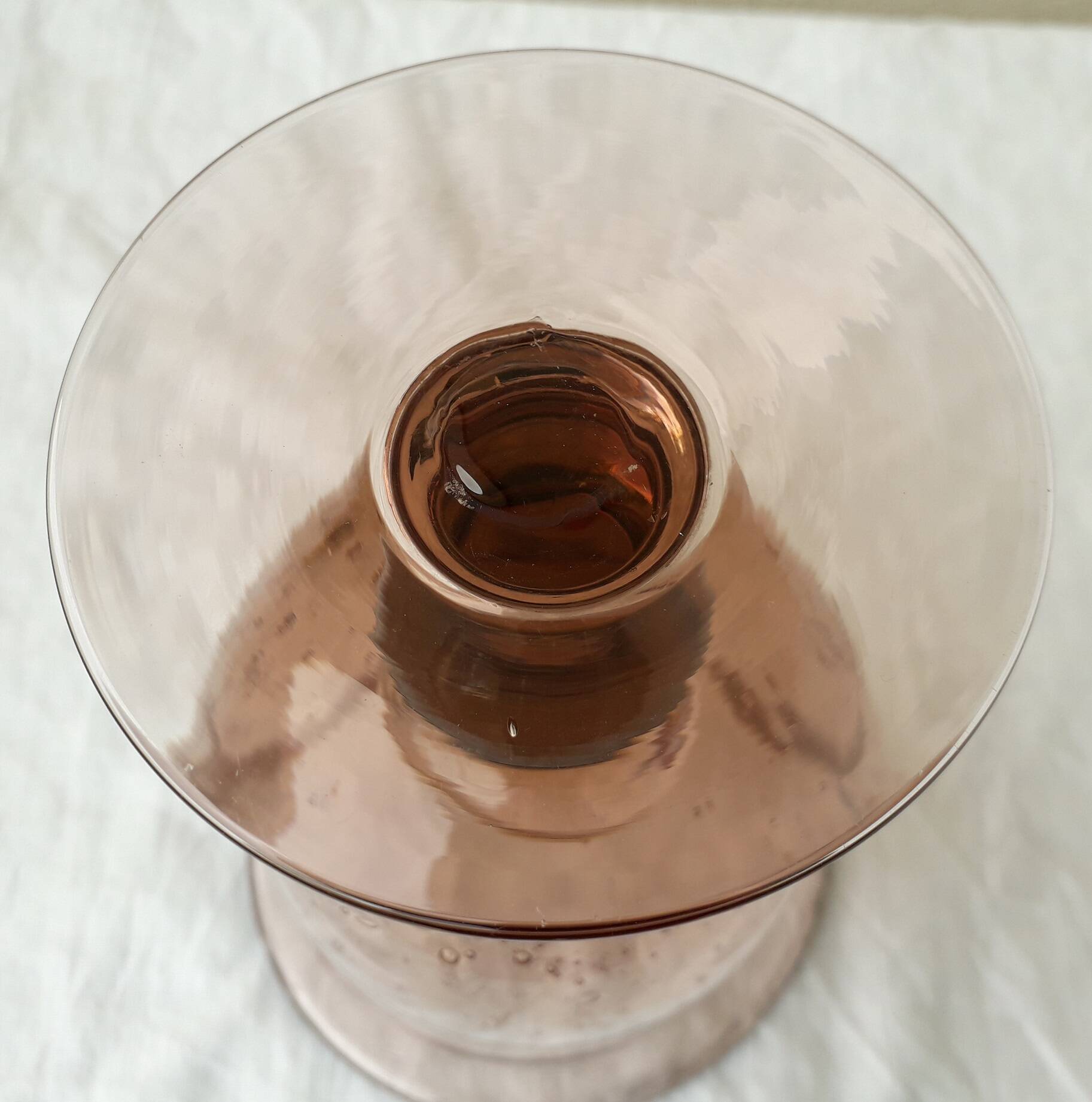 Stemmed glass in bubbled glass