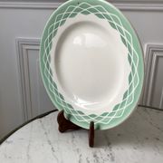 Round dish digoin sarreguemines model "lola" water green years 30-40