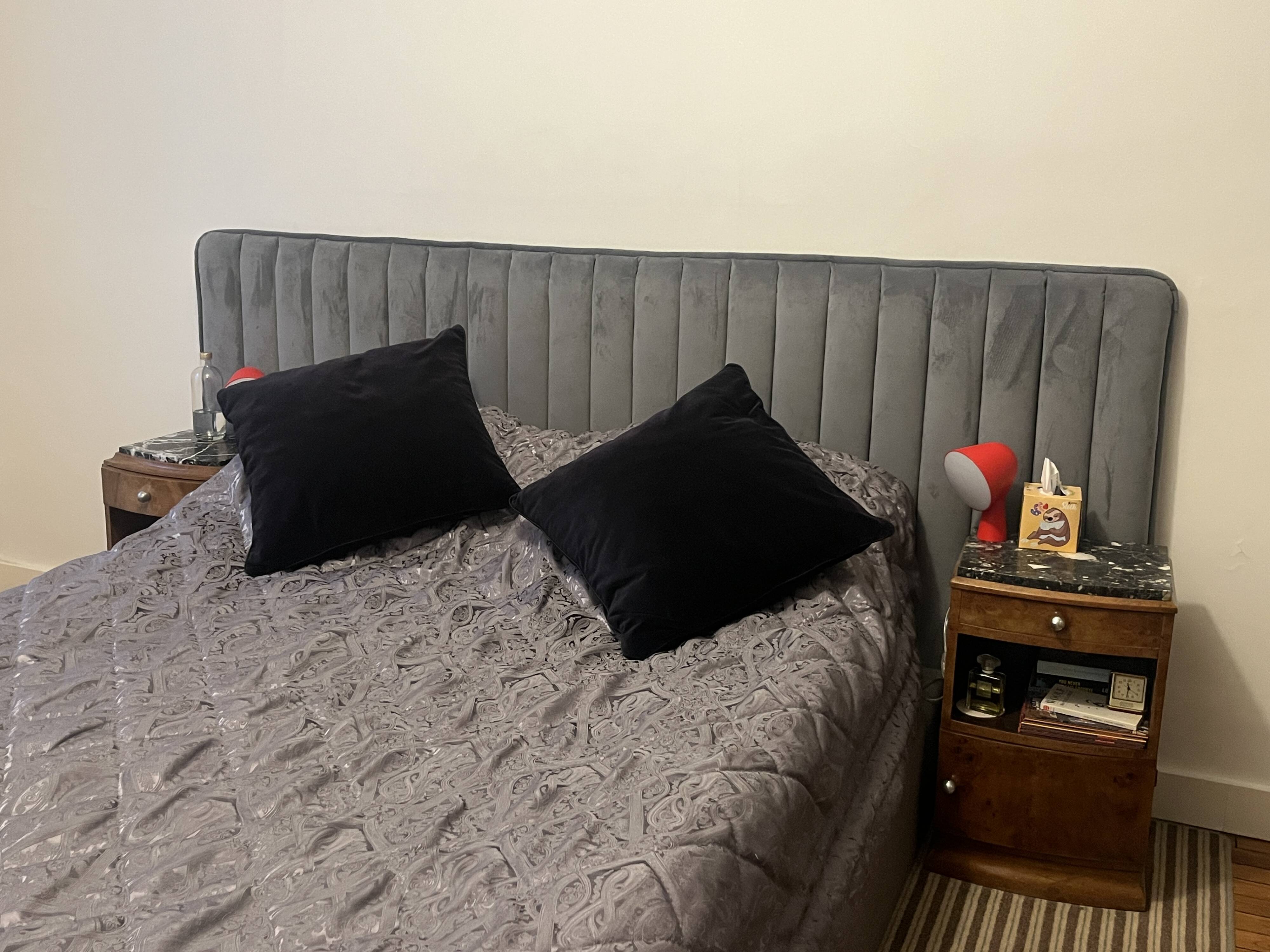 Habitat grey boudoir headboard 244 x 120 cm