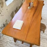 Aranjou farmhouse table in blond elm, 1950s
