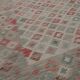Geometric Kilim Rug Grey, Afghan Wool Carpet Handmade, Neutral Rustic Home