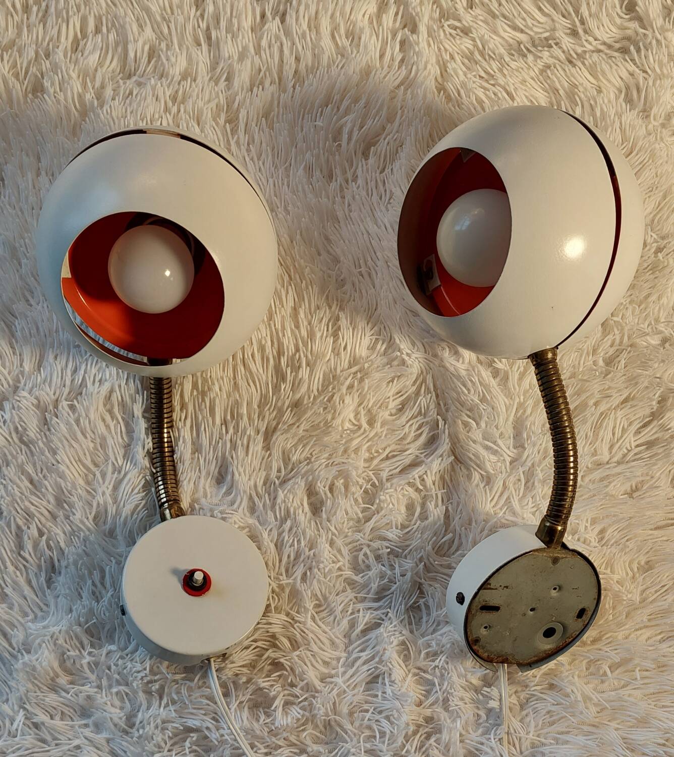 Pair of Denmark eye ball wall lights