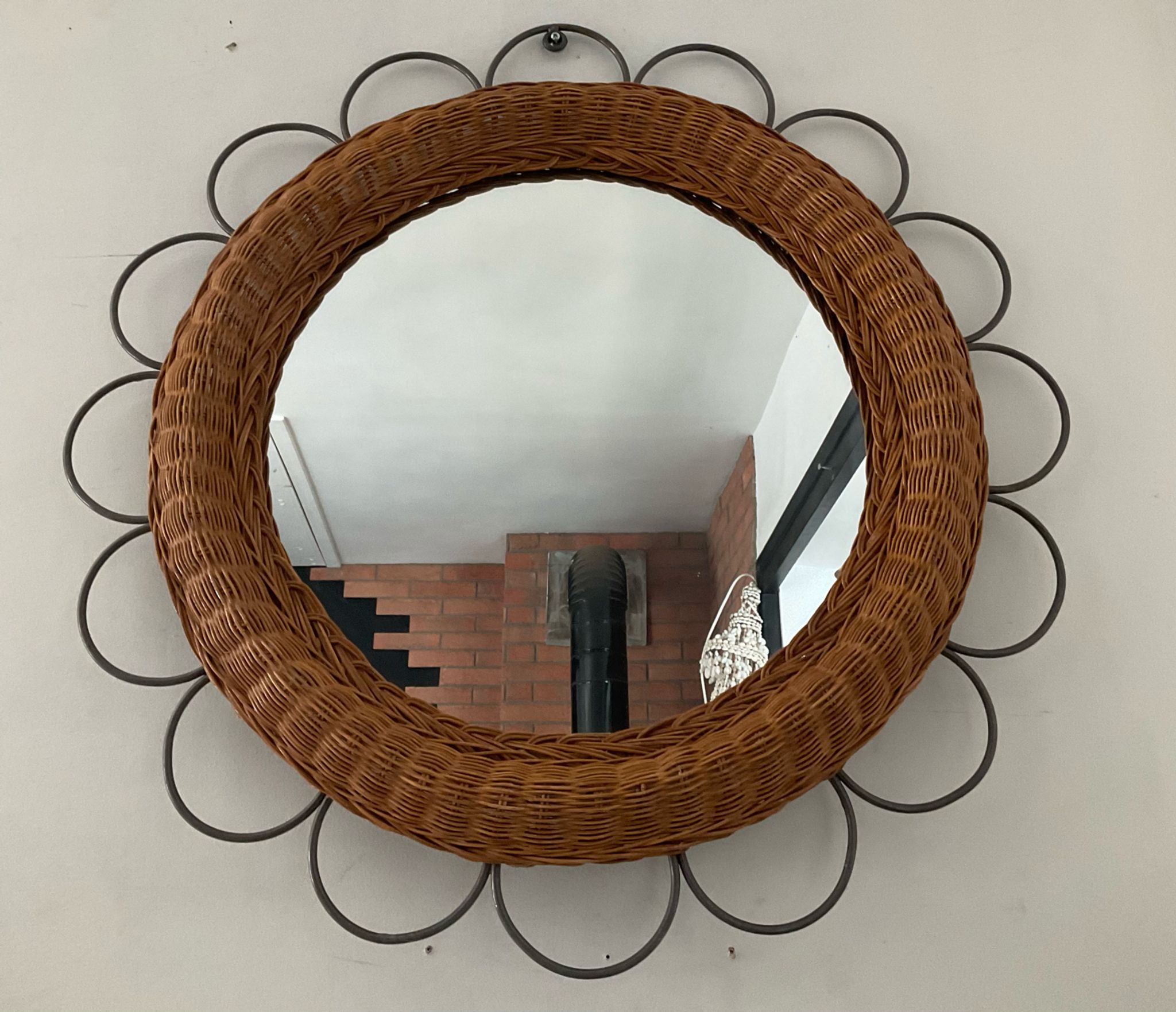 Miroir vintage en rotin