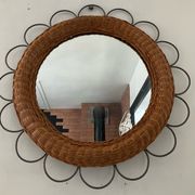 Miroir vintage en rotin