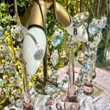 Magnificent Cascade Chandelier in Brass & Crystal Glass 1970s Vintage