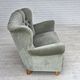 1960s, Danish 2-seater sofa. light green furniture velour.
