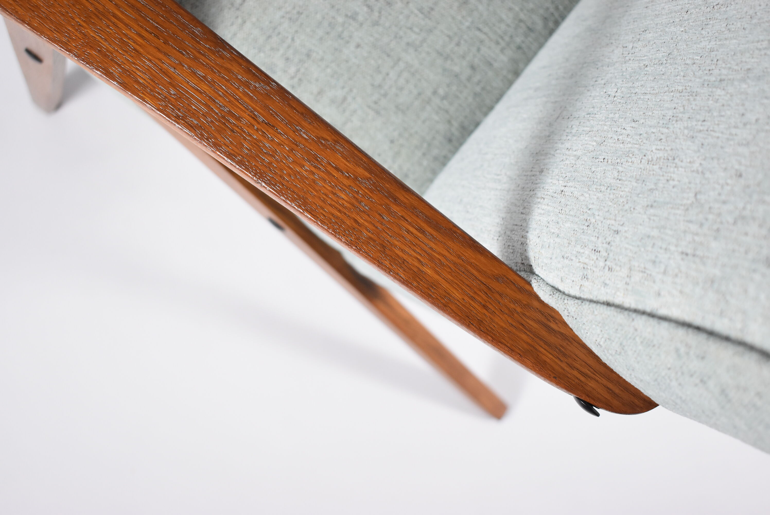 Vintage original armchair, fully restored, 1960s, green upholstery