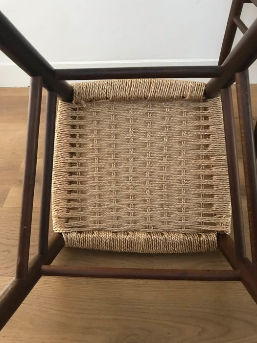 2 scandinavian chairs with rope seat