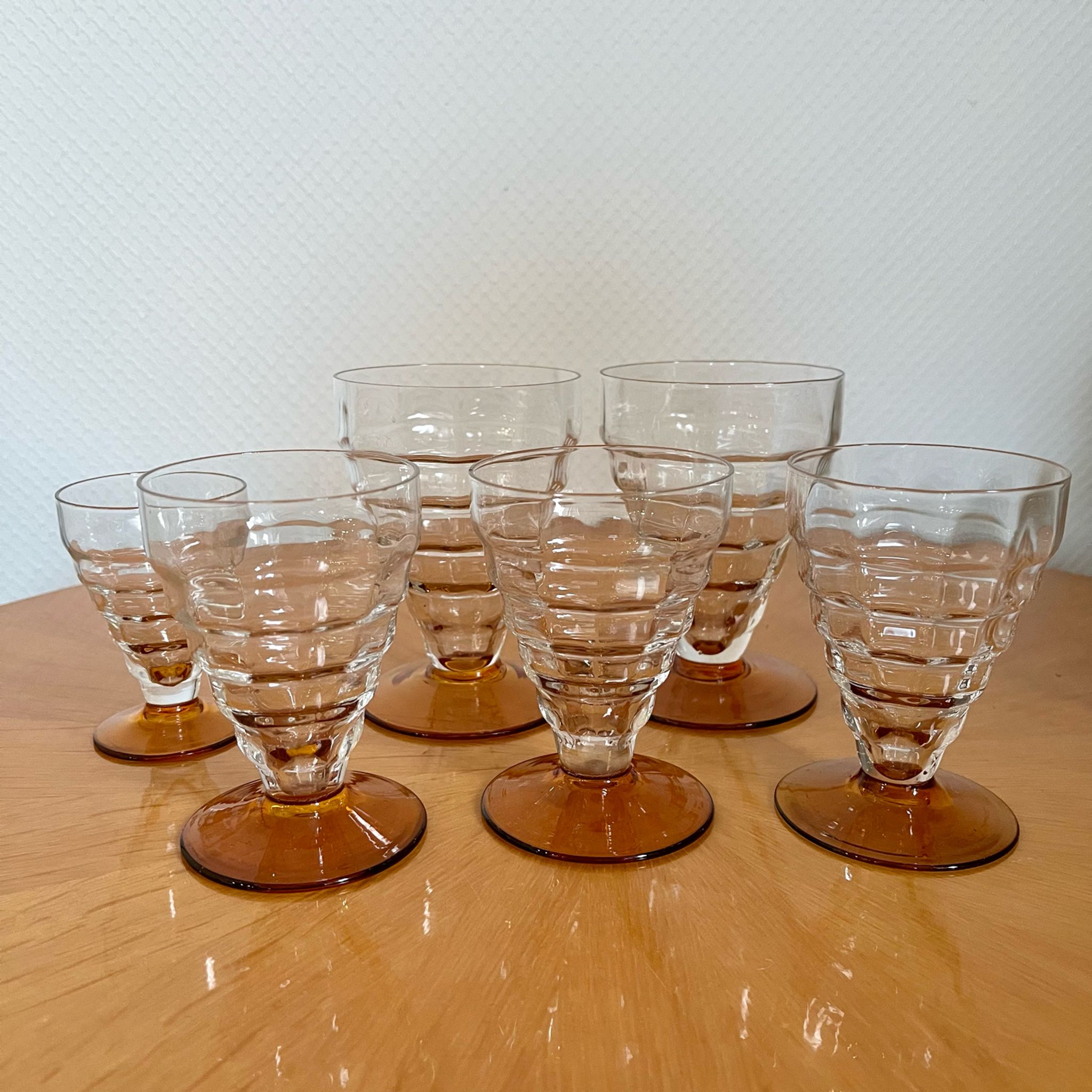 Ensemble de 6 verres vintage style Art déco