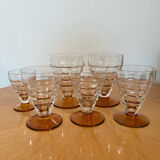 Ensemble de 6 verres vintage style Art déco