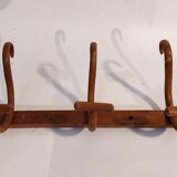 Curved wooden coat rack 3 walnut hooks Jacob & joseph Kohn 1900/1920.