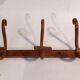 Curved wooden coat rack 3 walnut hooks Jacob & joseph Kohn 1900/1920.