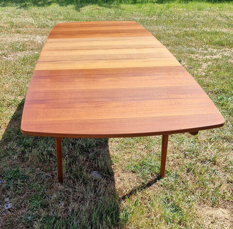 Table à manger en teck extensive scandinave 1960