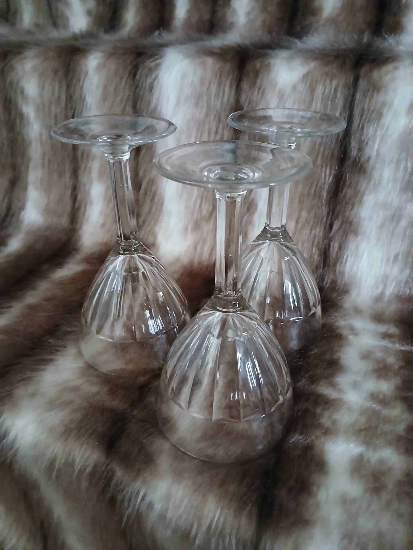 3 vintage stemmed glasses