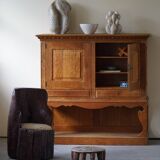 Chaise souche primitive wabi sabi suédoise sculptée à la main, siège en laine d'agneau, 1900s