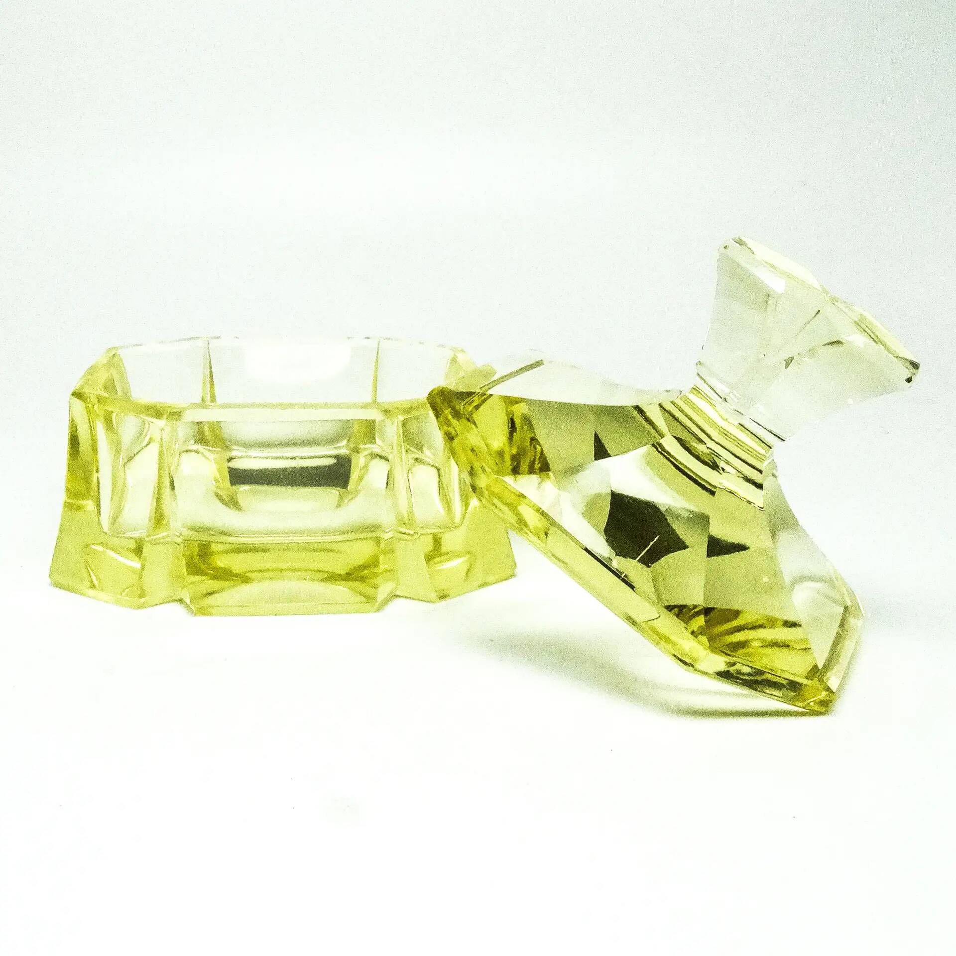Art Deco bonbonniere, crystal, Moser, Czechoslovakia, 1930s