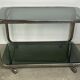 Dessert / rolling table vintage 60'S silver metal top smoked glass