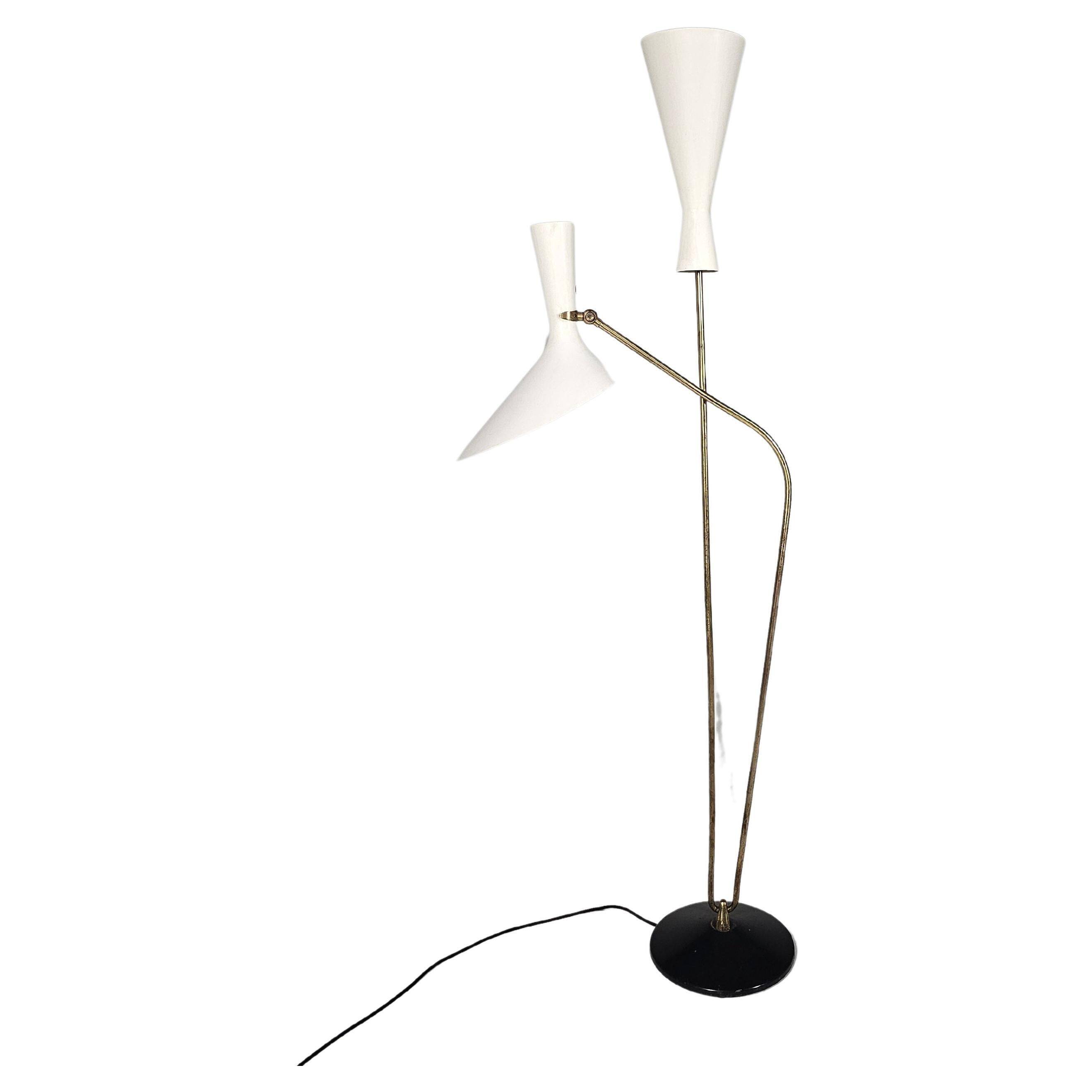 Carl Moore brass floor lamp for BAG Turgi, 1950s