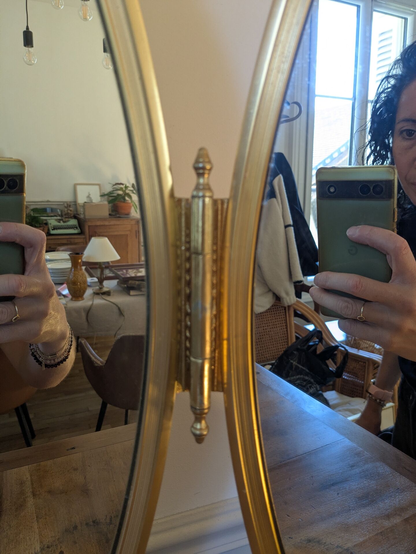 Louis XV style triptych mirror