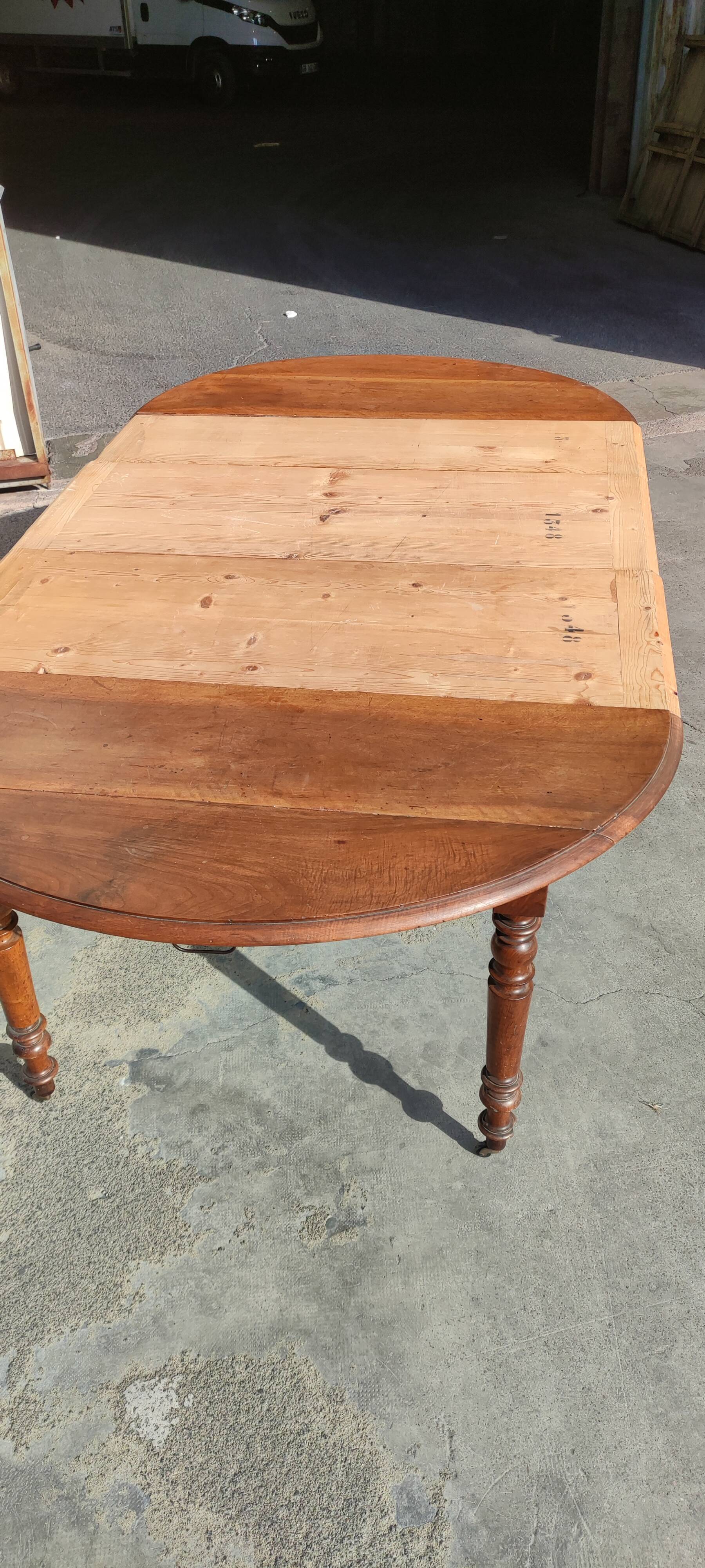 Table 6 pieds louis philippe noyer 2m25