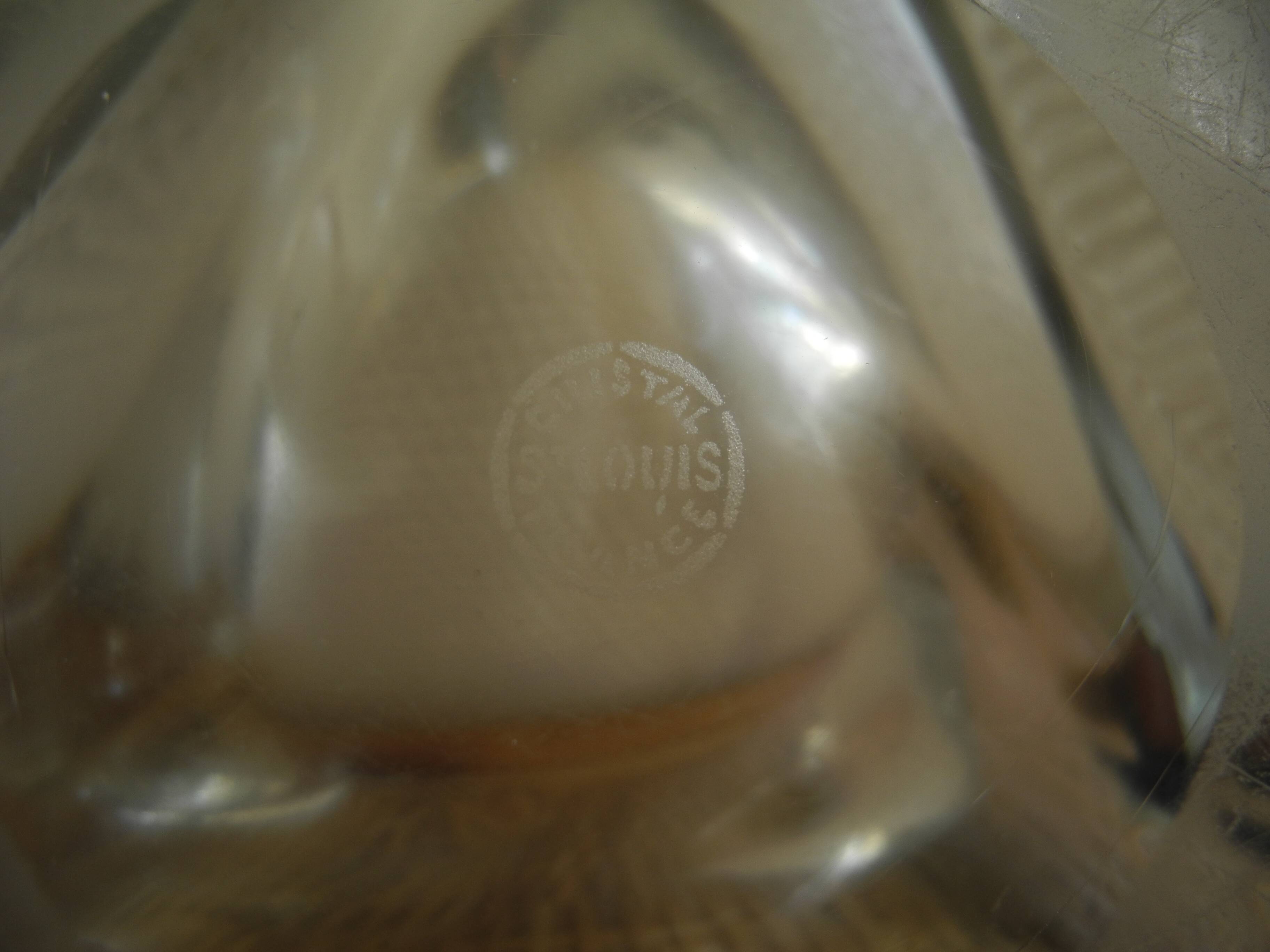Large Saint Louis crystal empty pocket, vintage cut