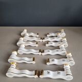 12 Limoges art porcelain knife rests in their case