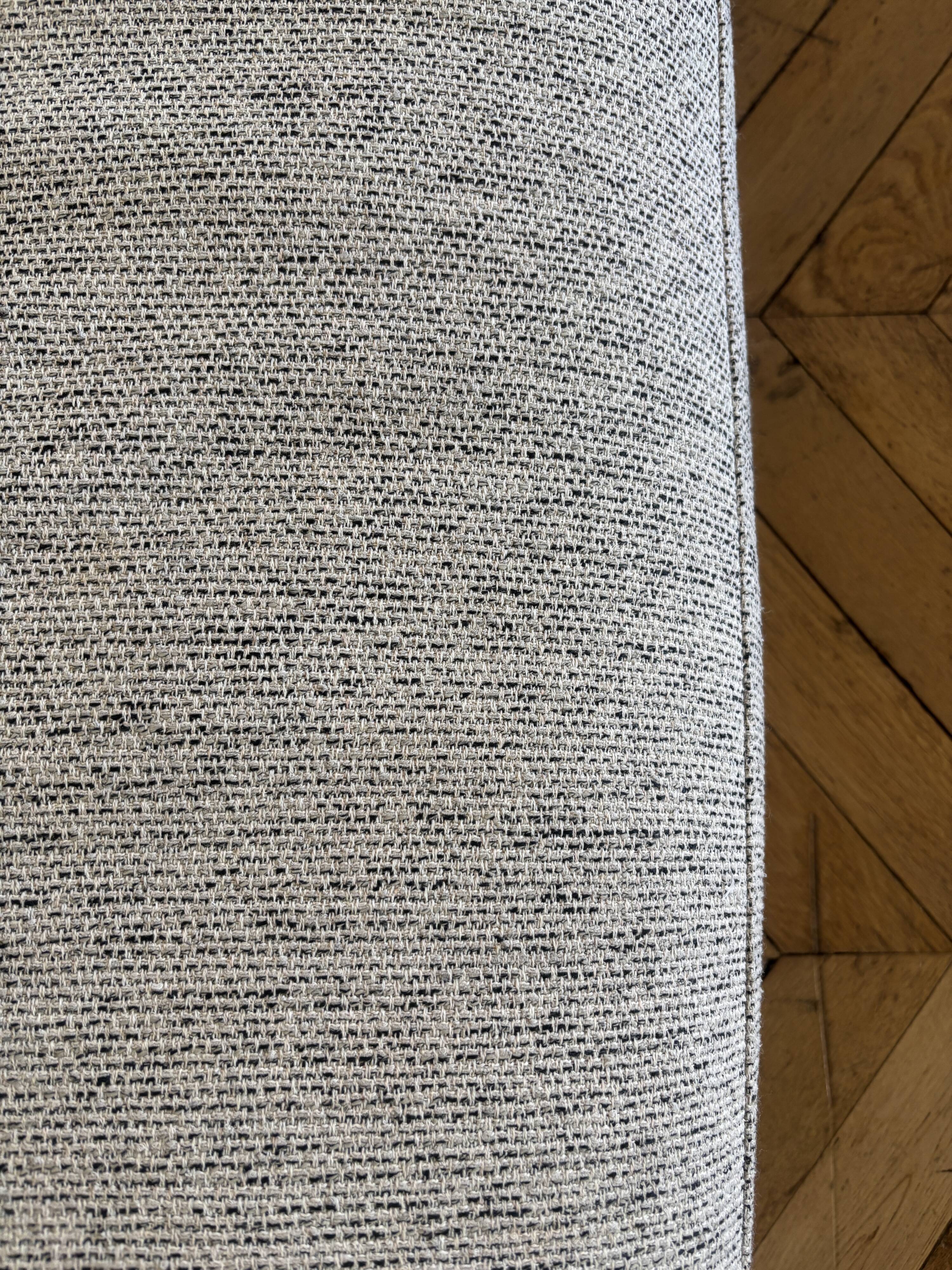 Zanotta sofa - cream herringbone wool fabric by Pierre Frey - 230 x 100 cm