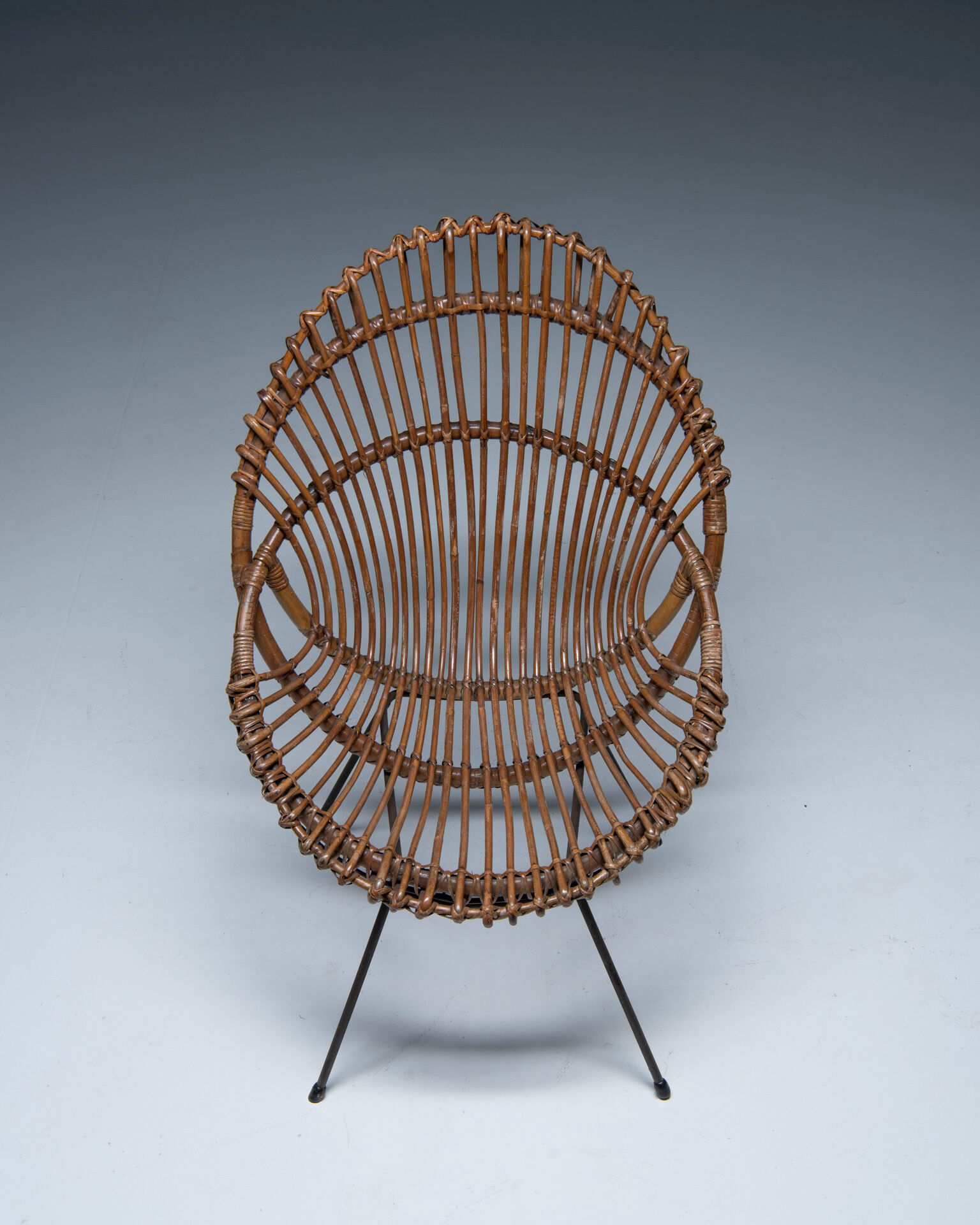 Mid-century chair in rattan, italy, 1950's